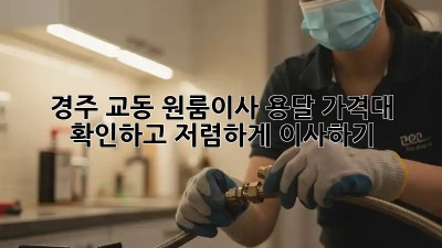 경주 교동 원룸이사 용달 가격대 확인하고 저렴하게 이사하기! 🏡🚚